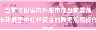 当前阶段境内外股市在当前震荡市环境里中杠杆资金的数据观察操作